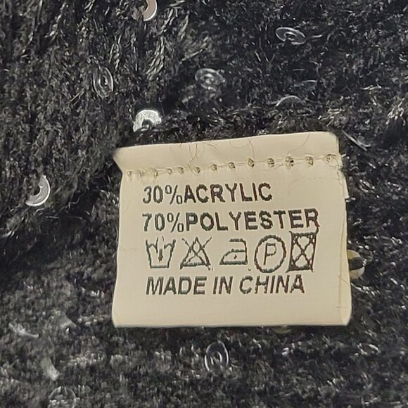 Jeune Jeunesse Black Shimmering Long Sleeve Blouse Top - Picture 10 of 10